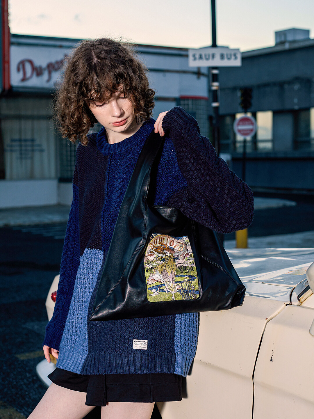 Designer Soft Leather Embroidered Totebag