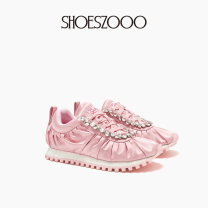 Wrinkled silk sneakers