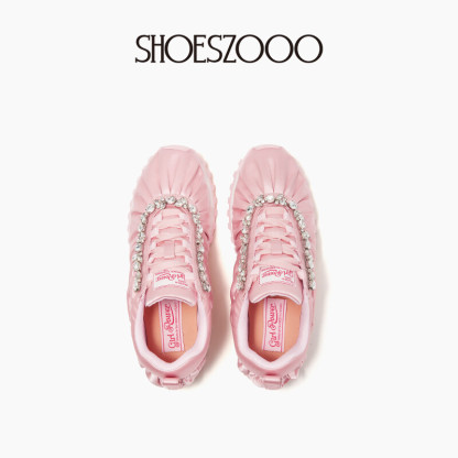 Wrinkled silk sneakers