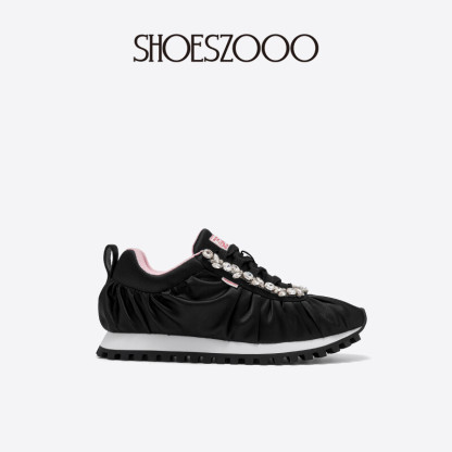Wrinkled silk sneakers
