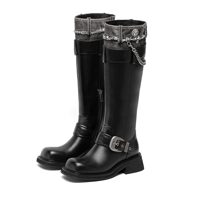 Block Vintage Long Boots
