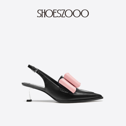 Bowknot Color-block High Heels 