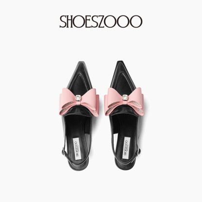 Bowknot Color-block High Heels 