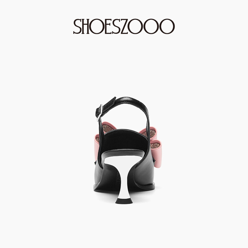 Bowknot Color-block High Heels 