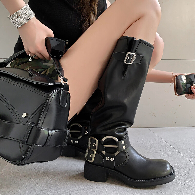Moto-Style High Boots