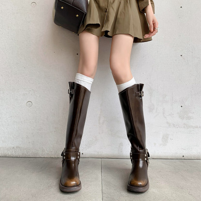 Moto-Style High Boots