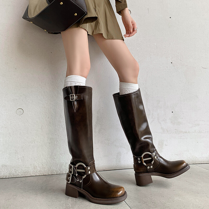 Moto-Style High Boots