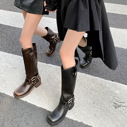 Moto-Style High Boots