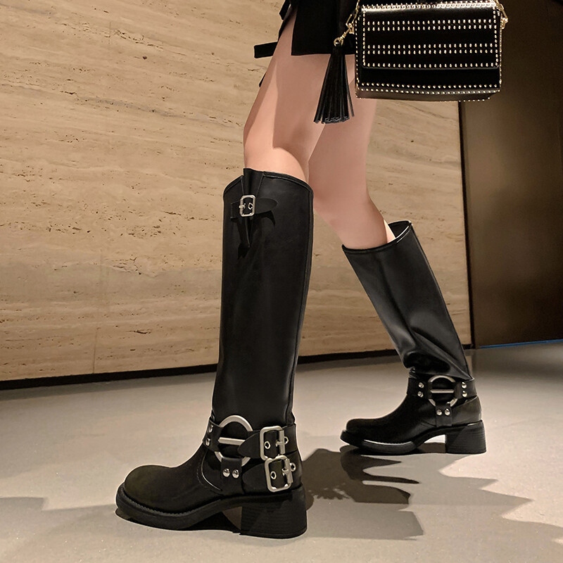 Moto-Style High Boots