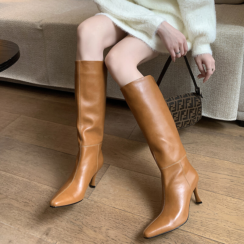 Designer Mélange Leather Boots