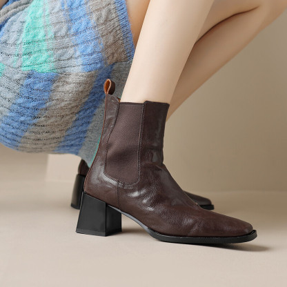 Square-Toe Chelsea Boots