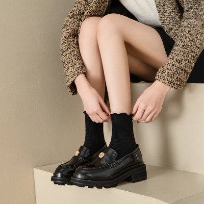 Camellia Chunky Heel Loafers