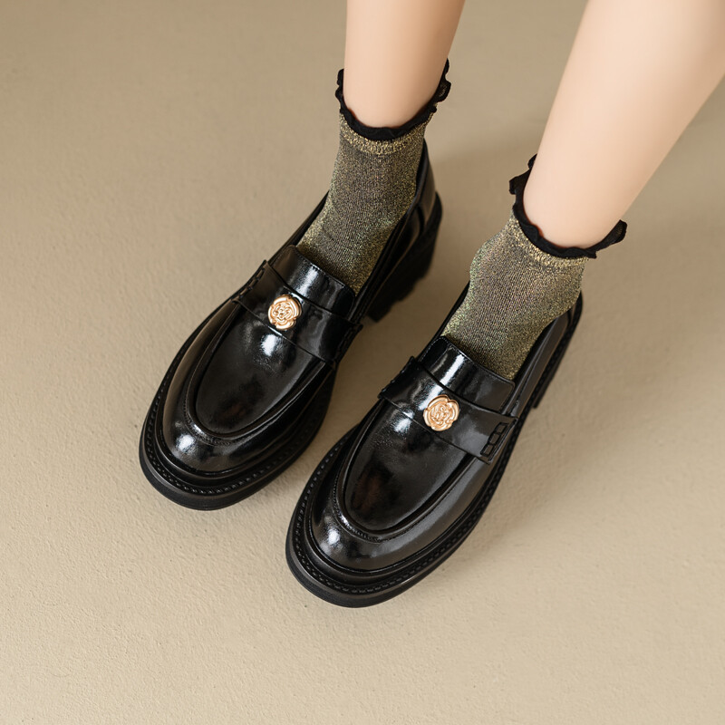 Camellia Chunky Heel Loafers