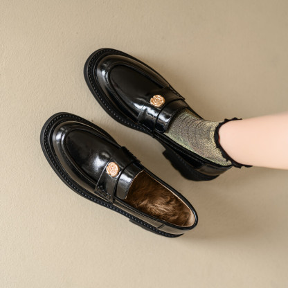 Camellia Chunky Heel Loafers