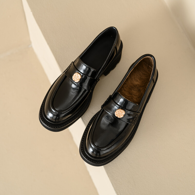 Camellia Chunky Heel Loafers