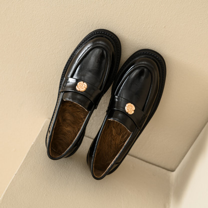 Camellia Chunky Heel Loafers