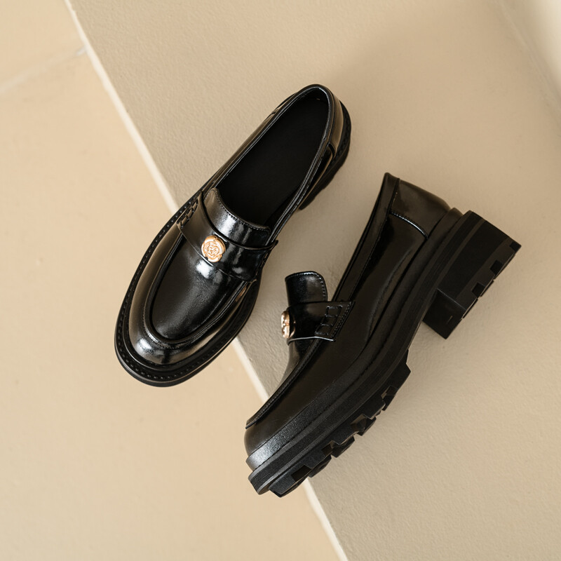 Camellia Chunky Heel Loafers