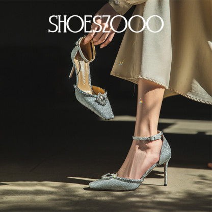 Heavyweight silk high heels