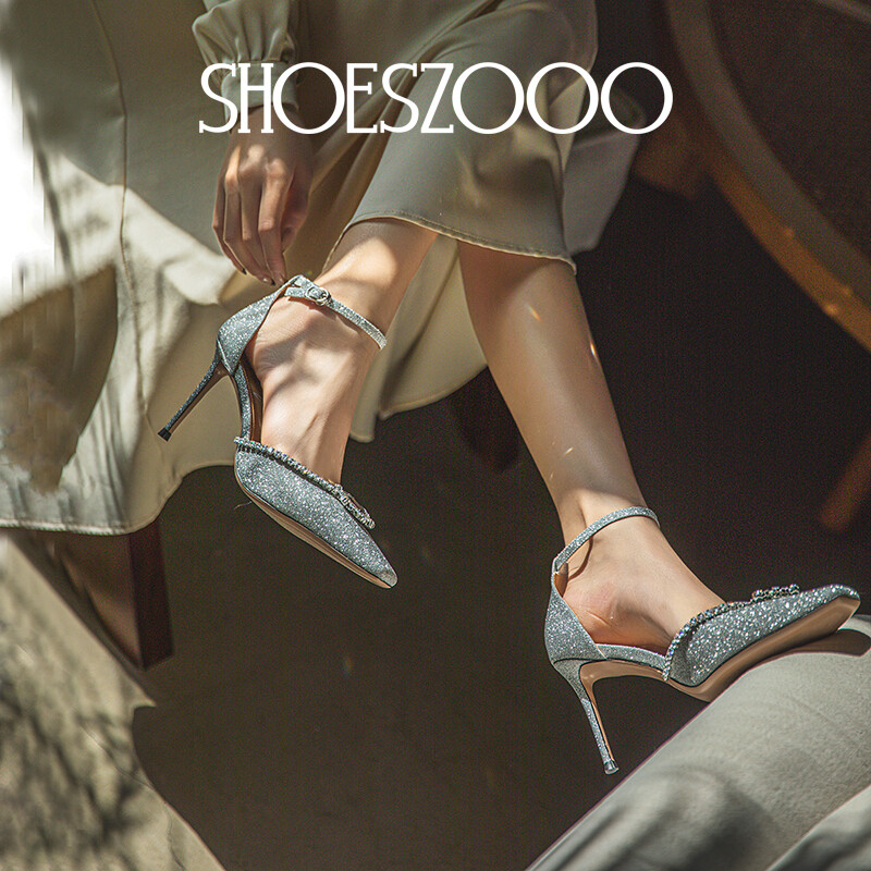Heavyweight silk high heels