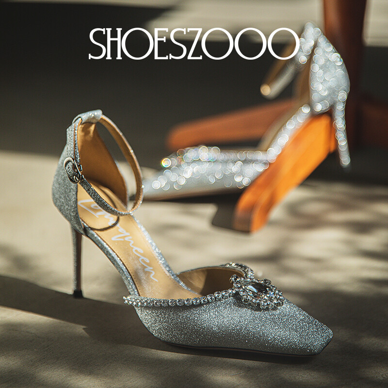 Heavyweight silk high heels