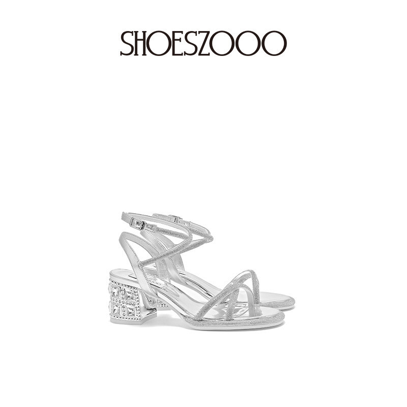 Lynn Rhinestone Strap Round-Toe Sandals
