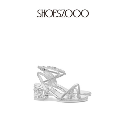 Lynn Rhinestone Strap Round-Toe Sandals