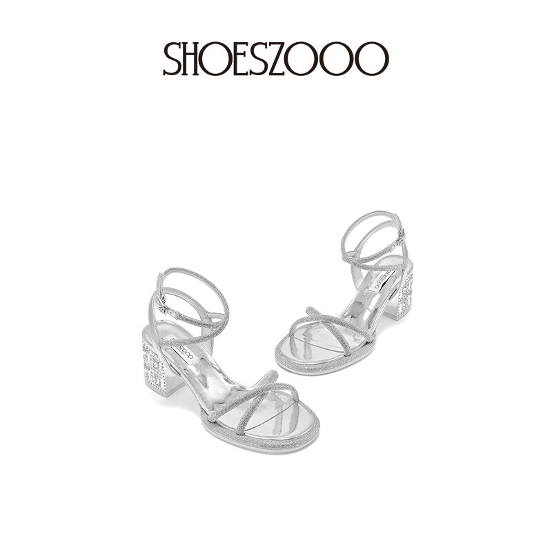 Lynn Rhinestone Strap Round-Toe Sandals