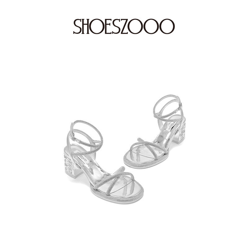 Lynn Rhinestone Strap Round-Toe Sandals