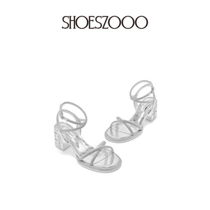 Lynn Rhinestone Strap Round-Toe Sandals