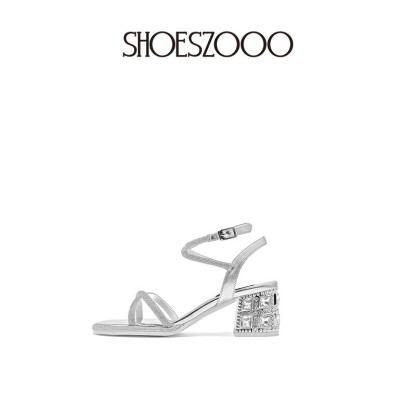 Lynn Rhinestone Strap Round-Toe Sandals