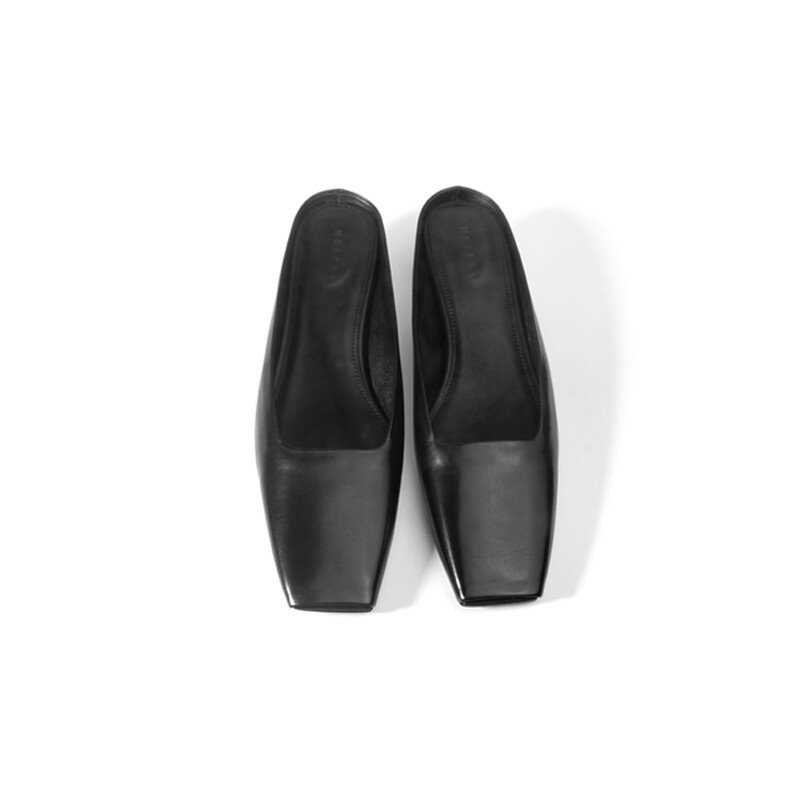 SIMPLE PEEP-TOE SLIP-ON SANDALS