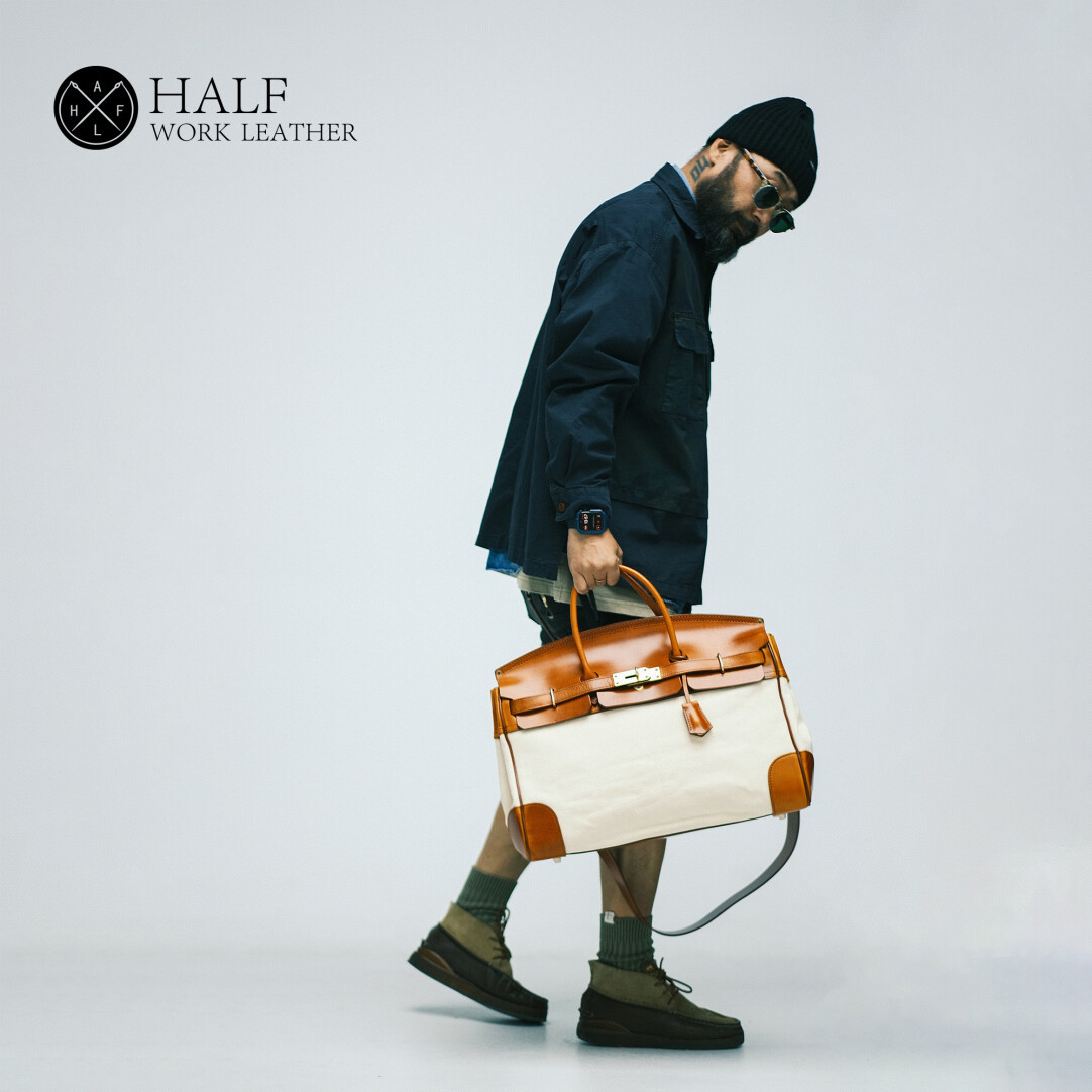 Leather Canvas Gold Bag