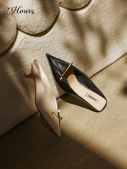 Natasha Mule Shoes with Mid Heel