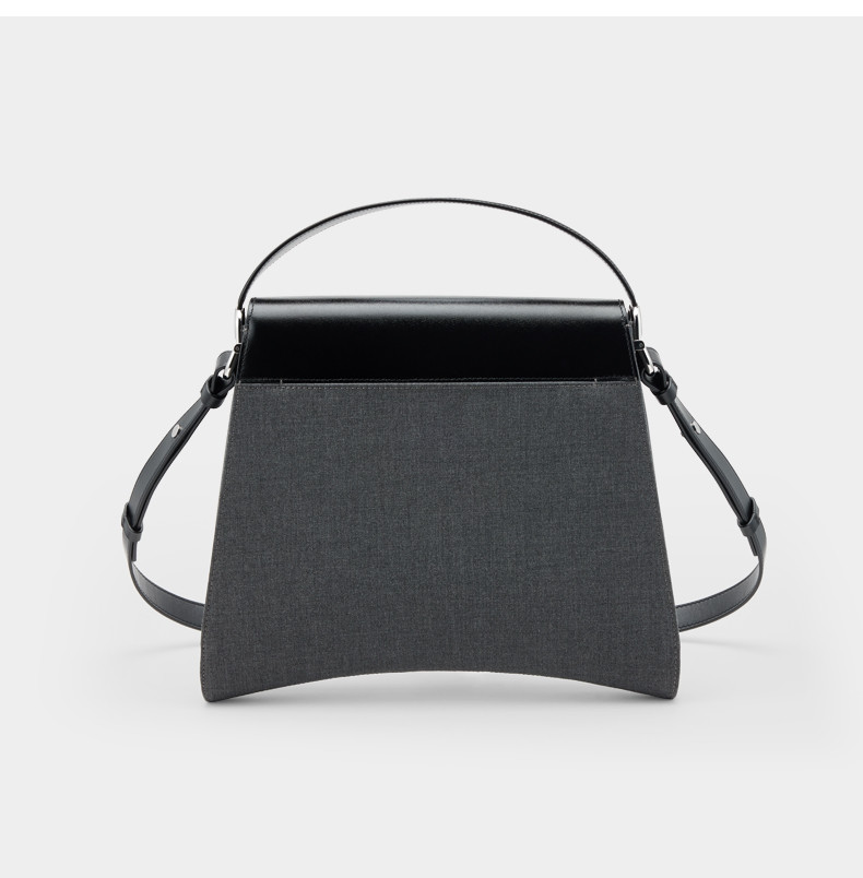 Suit Fabric Leather Messenger Bag