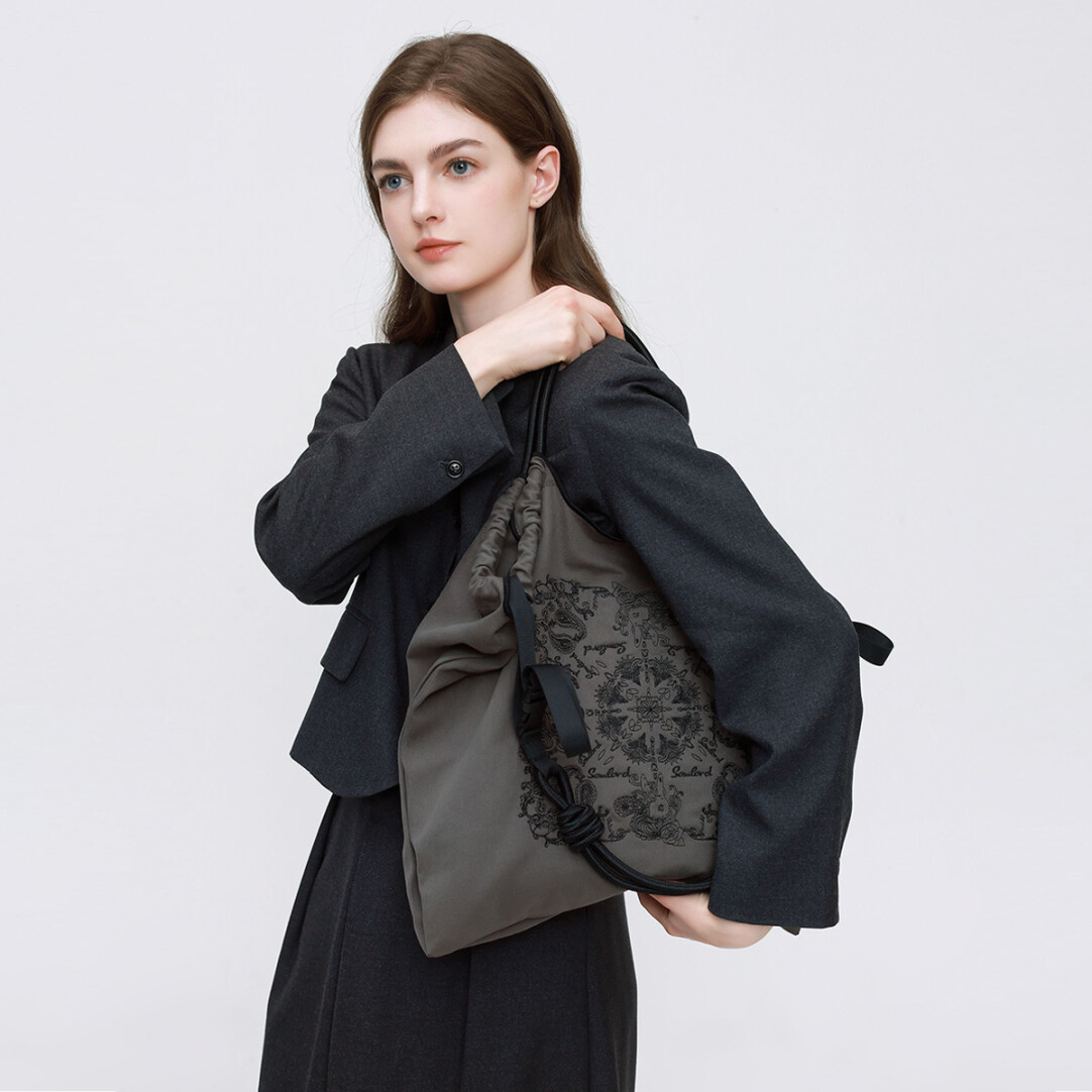 Unisex Paisley Vintage Embroidery Totebag