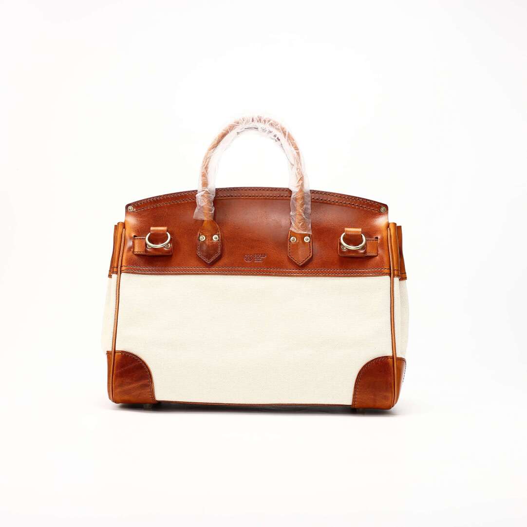 Leather Canvas Gold Bag