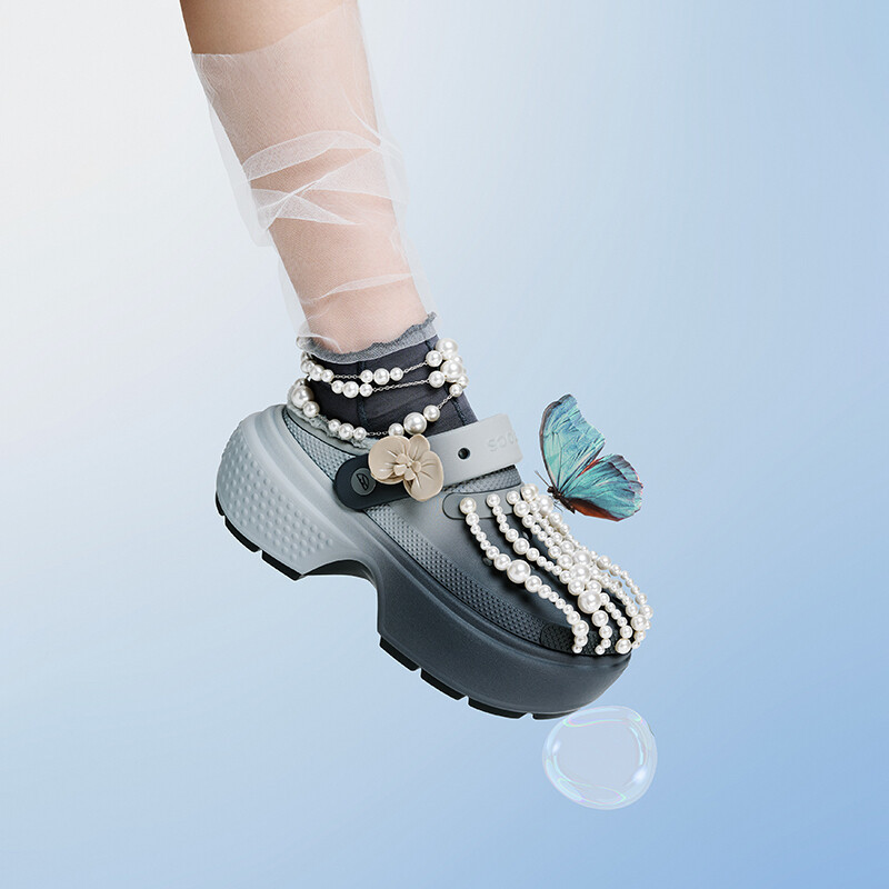 Cotton Pearl Crocs