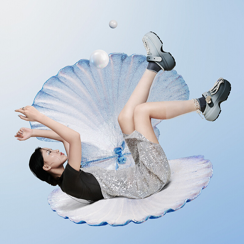 Cotton Pearl Crocs