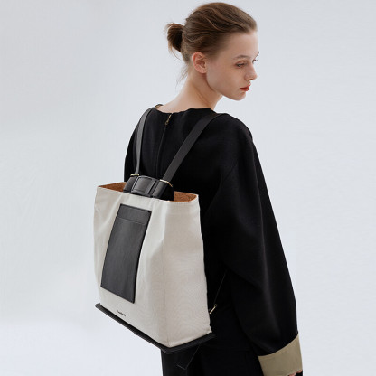 Unisex water-repellent canvas tote bag