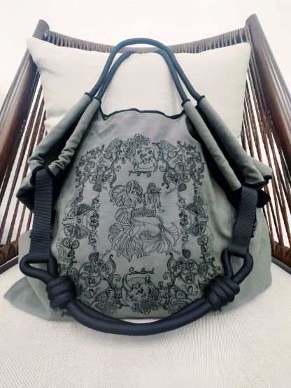 Unisex Paisley Vintage Embroidery Totebag