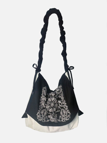 Unisex Paisley Vintage Embroidery Totebag