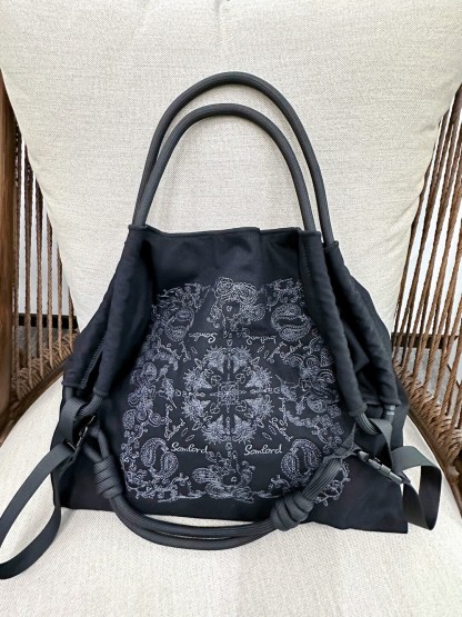 Unisex Paisley Vintage Embroidery Totebag