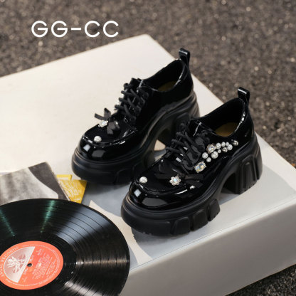 Ivy League Rhinestone Leather Shoes