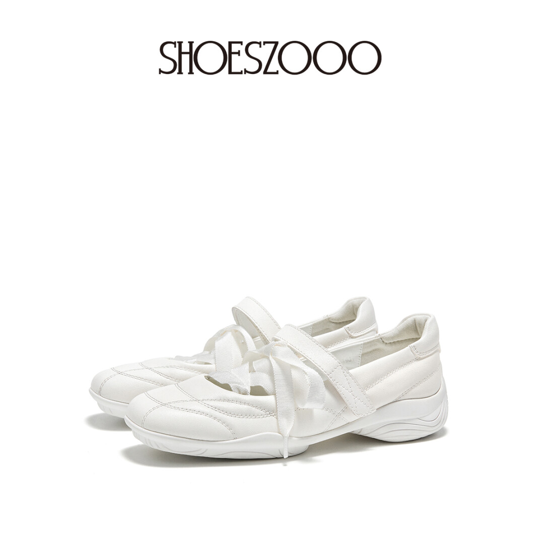French Mary Jane White Flats