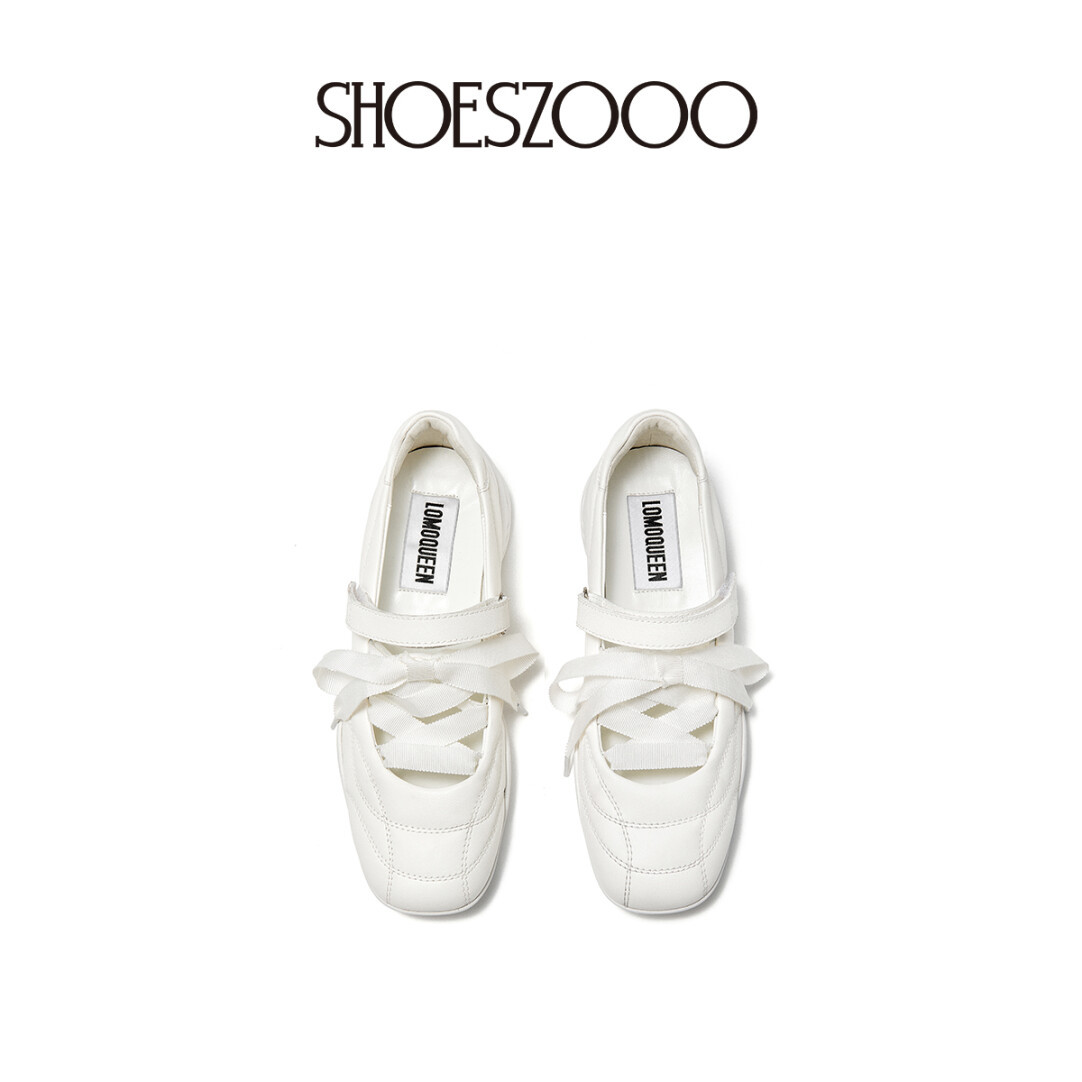 French Mary Jane White Flats