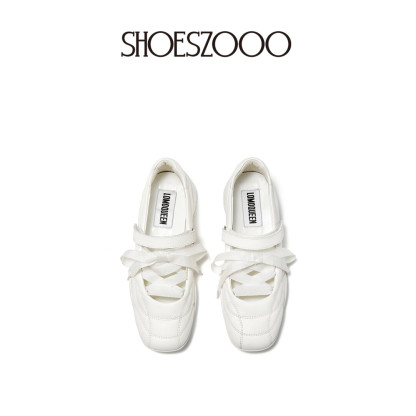French Mary Jane White Flats