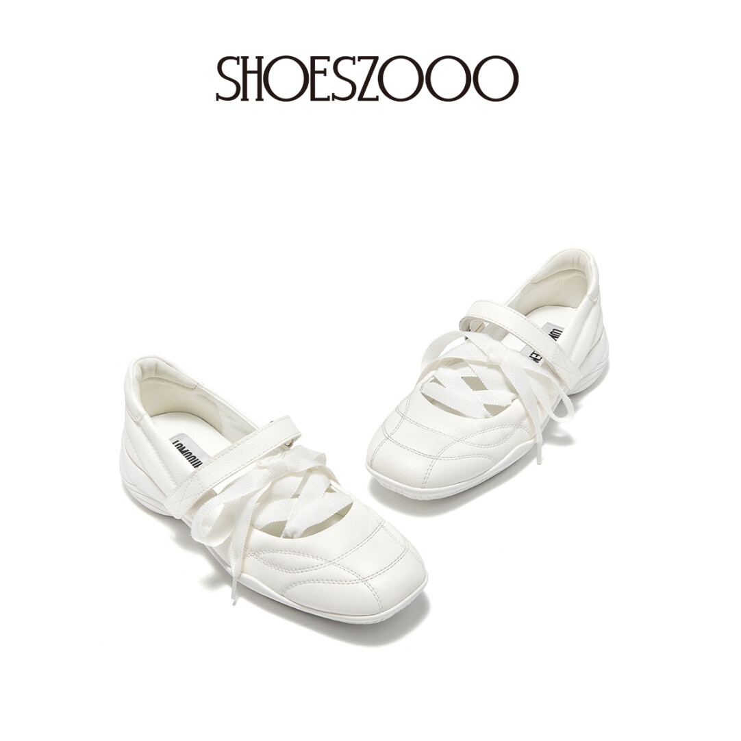 French Mary Jane White Flats