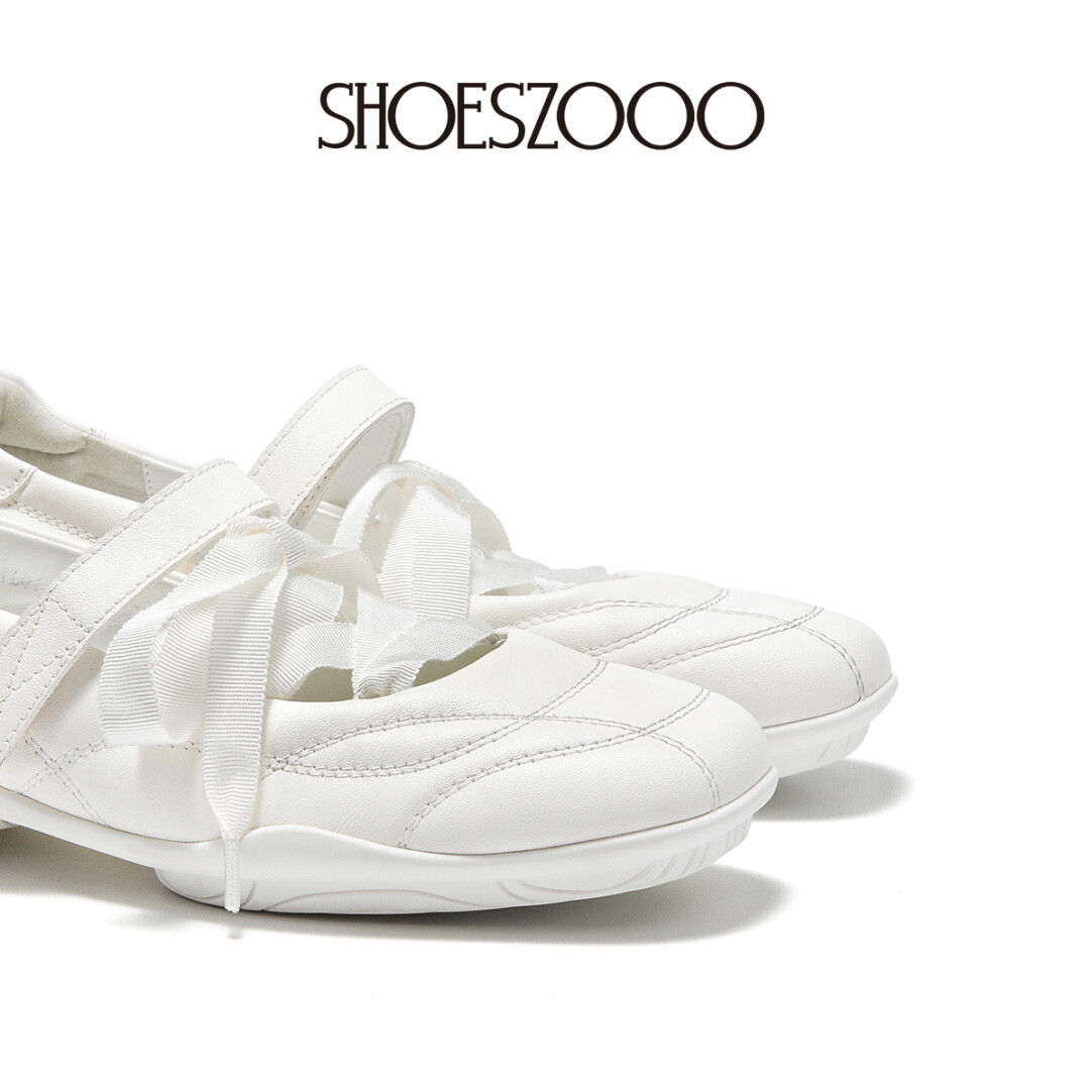 French Mary Jane White Flats