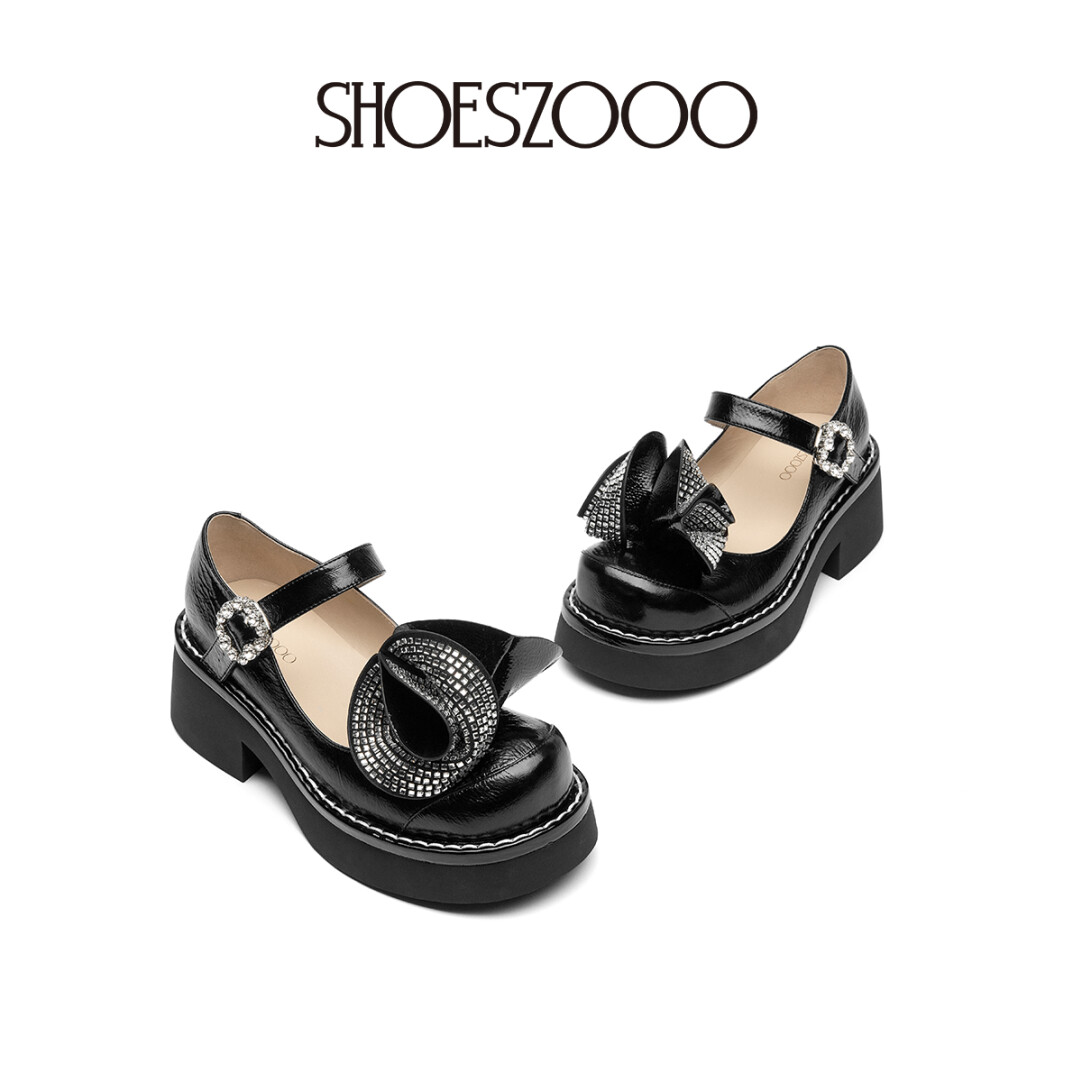  leather Mary Jane flat shoes