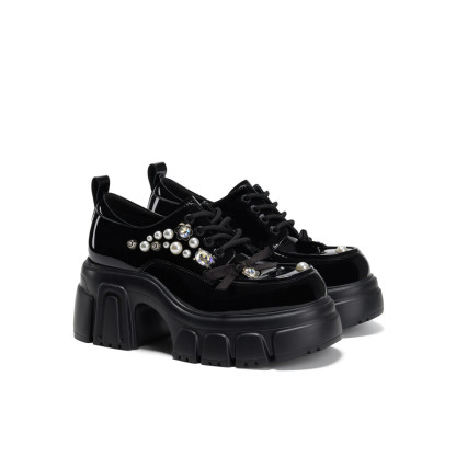 Ivy League Rhinestone Leather Shoes